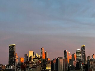 Fototapeta na wymiar Sunset Long Island City, NYC Skyline