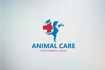 Dog cat pet health love logo vector icon