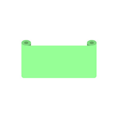 A roll of fabric or paper. Ribbon banner. Vector illustration.