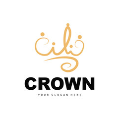 Crown Logo, King And Queen Icon Design, Vector Elegant, Simple, Template Illustration
