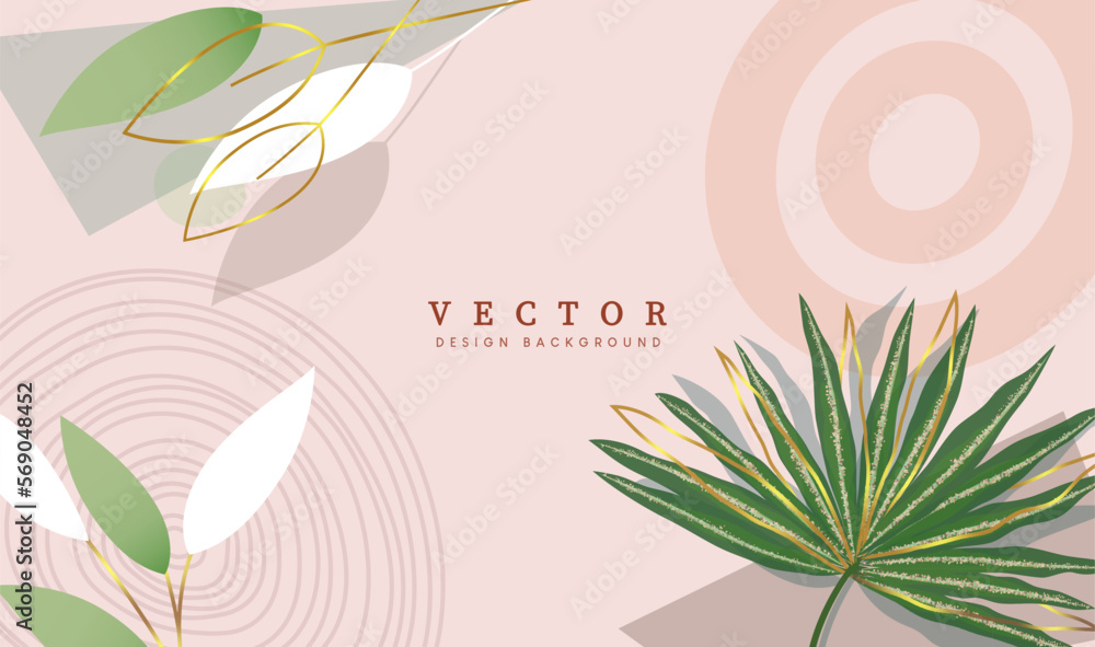 Poster vector design background. vector design background text with environmental plants element in abstrac
