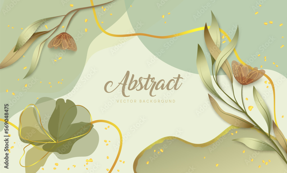 Poster abstract vector background. abstract vector background text with environmental plant and flower deco