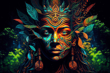 Ayahuasca compilation.Shamanic meditation. The journey of consciousness. Mystical Shaman. Generative AI.
