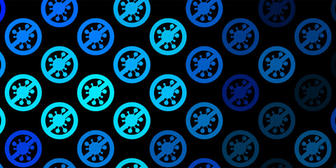Dark BLUE vector texture with disease symbols.