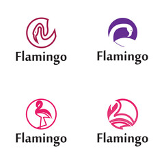 Iconic Flamingo logo designs concept vector, Flamingo bird logo template