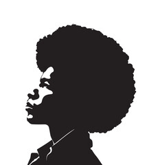 Obraz na płótnie Canvas silhouette of a Black man male african american isolated with flat background color