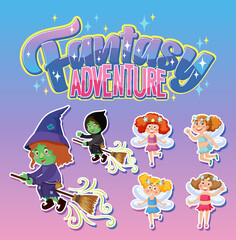 Fototapeta premium Fatasy cartoon character sticker