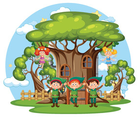 Obraz na płótnie Canvas Fairytale house in cartoon style