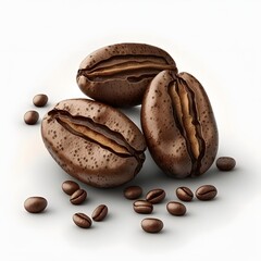 Obraz premium coffee beans isolated on white background. with focus stacking