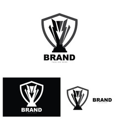 Trophy Logo Design, Award Winner Championship Trophy Vector, Success Brand