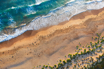 Beach waves from above