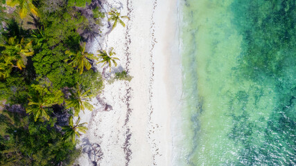 Aerial Shot on Zanzibar Kiwengwa Tanzania.