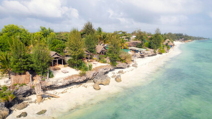 aerial view to paradise beach on Zanzibar