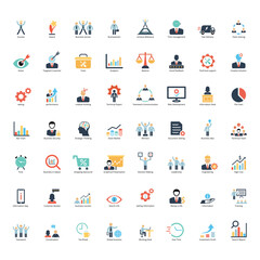 Business icons colorful vector set