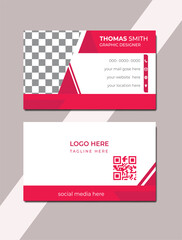 creative modern business card and name card vector design formal template vector illustration simple and clean red color.
