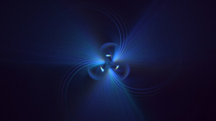 3D rendering abstract blue technology fractal background