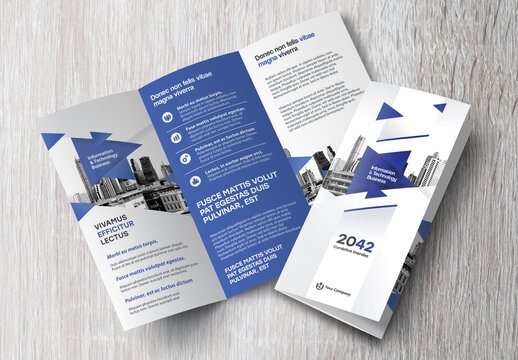 Black and Blue Trifolds Brochure Layout