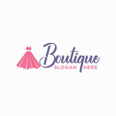 women clothing boutique vector logo design fancy dress shopping mall party dress
