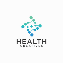medical health digital logo technology medical logo for modern and sophisticated medical