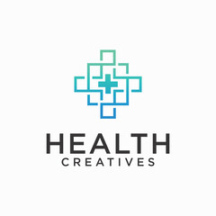 medical health digital logo technology medical logo for modern and sophisticated medical