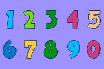 cartoon set of number birthday candles