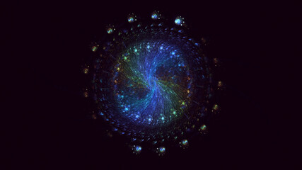 3D rendering abstract round light background