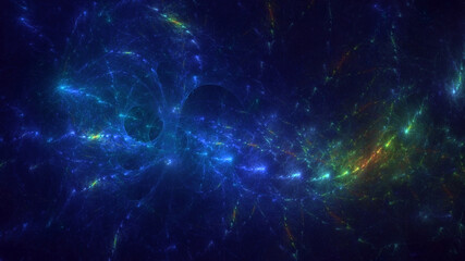 3D rendering abstract multicolor fractal light background