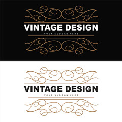 Retro Vintage Design, Luxurious Minimalist Vector Ornament Logo, With Mandala And Batik Style, Product Brand Illustration, Invitation, Banner, Fashion