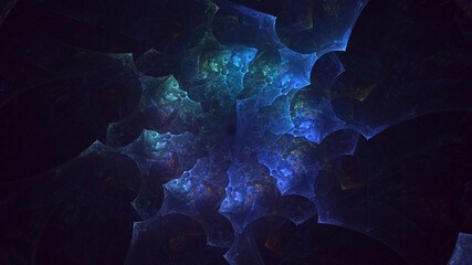 3D rendering abstract multicolor technology fractal light background