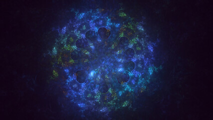 3D rendering abstract round light background