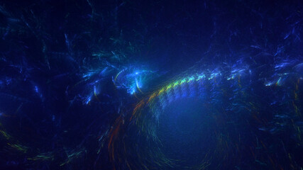 3D rendering abstract multicolor fractal light background