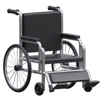wheelchair 3d icon with transparent background