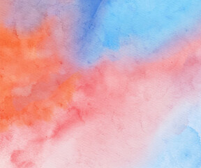 Abstract blue red watercolor paint background. Vector illustration