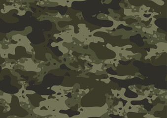 Fototapeta premium Camouflage texture grunge seamless pattern. Abstract modern military ornament for fabric and fashion textile print. Vector background.