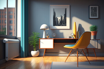 Room work Minimalistic and modern super realistic, genrative ai