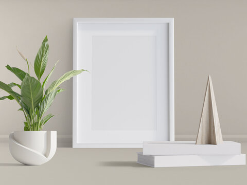 empty picture frame with decoration