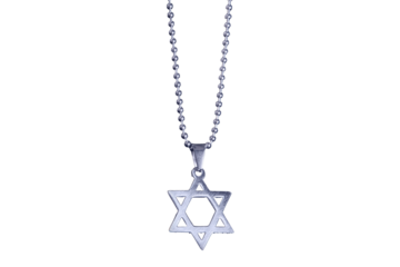 High tech and Jewish religious symbol, isolated on a white background