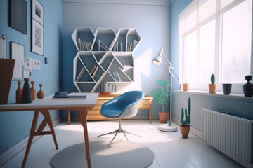 Room work Minimalistic and modern super realistic, genrative ai