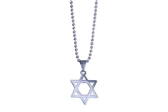 High tech and Jewish religious symbol, isolated on a white background