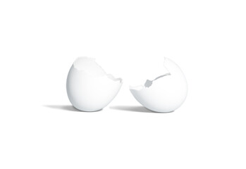 Broken egg shell isolated on white background with clipping path.