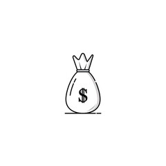 Money bag icon isolated vector graphics