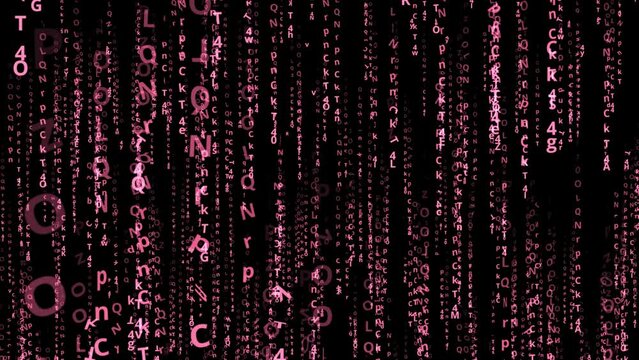 Looping Matrix style Cyrillic alphabet code rain effect. lightness to separate from the background.
