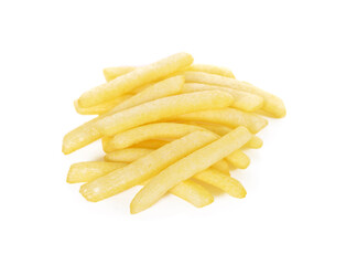 fried potato sticks isolated on white background