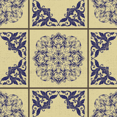 Mega Gorgeous seamless baroque pattern from colorful Moroccan tiles, ornaments. Can be used for wallpaper, fill patterns, web page background, surface textures.