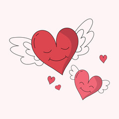 Valentine day Heart Vector Icons. Vector Heart Icon Concept White Isolated. Vector Style Suitable for Web Landing Page, Banner, Flyer, StickerFire Silhouette Symbol Vector Icon 