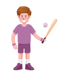 baseball player with bat and ball