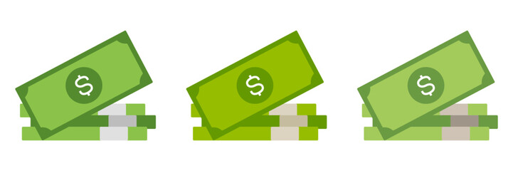 Money in flat style isolated