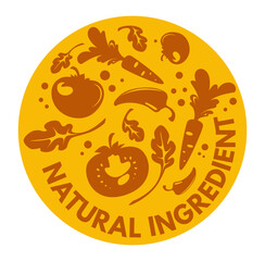 Natural ingredients, vegetables and fruits vector