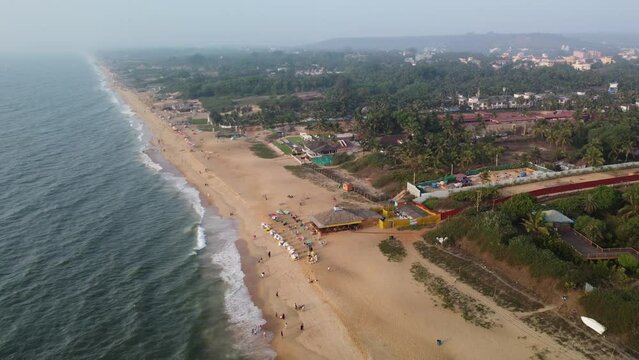 aerial view of candolim beach in Goa