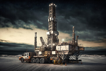 Fototapeta premium Oil and Gas Platform (AI Generated)